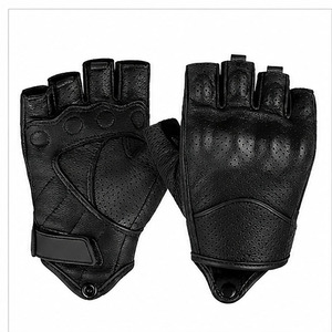 Summer Genuine Leather Motorcycle Gloves <b>Half</b> Finger Touch Screen Moto Racing Gloves Breathable Anti <b>Slip</b> Impact Protection - Product Image 3