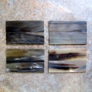 Par de placas de cuerno negro de lujo, material de cuerno de búfalo genuino para fabricantes de cuchillos a medida y talleres artesanales - Product Image 1