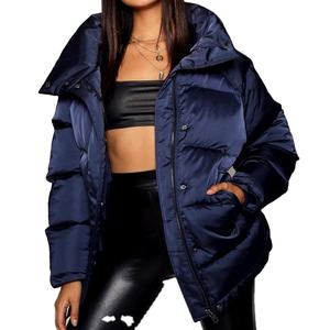 Chaqueta Acolchada para Hombre, Talla Grande, Ropa Gruesa de Invierno, Cuello Alto y Diseño de Burbujas, Tejido de Tela - Product Image 1