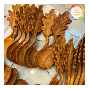 Cucharas de Madera con Forma de Hoja de Helecho, Cucharas y Cucharones Rústicos de Madera al por Mayor, Decoración para el Hogar y Regalos - CARYLN - Product Image 2