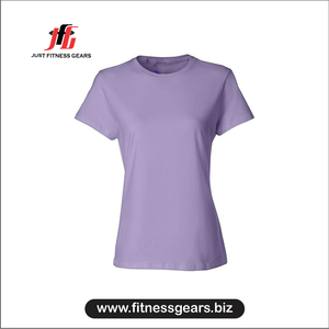 Women's O-Neck Short Sleeve <b>T</b>-<b>Shirt</b> Solid Purple Knitted Casual Wear Regular Fit All Seasons - Product Image 1