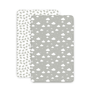 Sábanas de cuna de bebé de algodón de bambú con estampado de nubes de animales de dibujos animados personalizables supersuaves, funda ajustada de alta calidad, ropa de cama para niños - Product Image 3