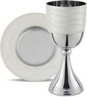 Nueva llegada: Copa de Kiddush de metal sin plomo, moderna y lujosa, personalizada, con platillo y elegante bandeja para copas de vino, color personalizado, ¡gran oferta!
