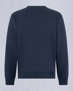 Sudadera de Cuello Redondo Azul Marino para Hombre con Bolsillo en el Pecho, Corte Regular, Estilo Casual, Color Sólido, Tejido de Felpa Francesa - Product Image 5