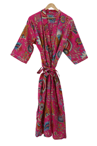 Bata Kimono con Estampado de Dibujos Animados para Mujer, de Algodón Suave y Transpirable, Camisón de Verano Hecho a Mano, ODM, Cuello en V, Cintura Elástica, Largo Completo/Hasta la Rodilla - Product Image 2