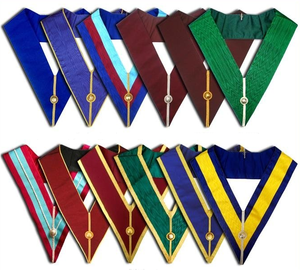 Perfect beautiful Masonic Regalia Apron Set Hand Embroidered <b>Sew</b>-On Fabric Badges Degree 95th - Product Image 6