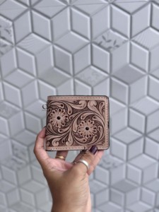 Stylish Custom Designer Hand Tooled Leather <b>Long</b> Zipper Men's <b>Wallet</b> Hot Sale Fashion Brown Colour Cash Card Holder Gift for Him - Product Image 5