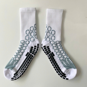 Custom Logo Anti <b>Slip</b> Football Socks Durable Grip Soccer Socks White Crew Sports Socks Team Training Athletic Socks - Product Image 2