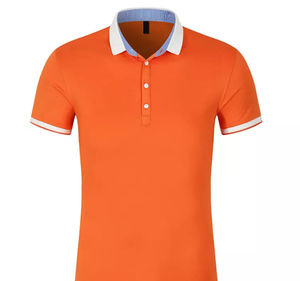 Mens Solid <b>Orange</b> <b>Polo</b> Shirt Contrast Collar Trim Short Sleeve Breathable Casual Summer Golf Tennis Wear - Product Image 5