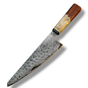 Cuchillos de Chef de Calidad Premium con Hoja Decorativa de Acero Damasco y Cómodo Mango de Madera Compuesta para Cortar Carne y Uso Diario - Product Image 2