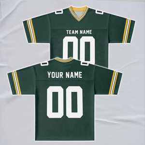 Maillot de football personnalisé vert jaune blanc avec nom et numéro personnalisés, unisexe, en maille respirante, 100% polyester, toutes saisons - Product Image 2