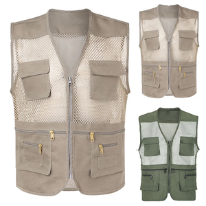 Chaleco de malla multibolsillos de alta calidad para hombre, transpirable, para pesca, fotografía y actividades al aire libre, con bolsillo con cremallera. - Product Image 3