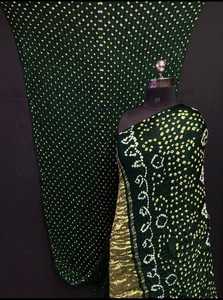 Sari en soie Gajji Bandhani de créateur, soie douce, tenue ethnique traditionnelle, vente en gros - Product Image 2