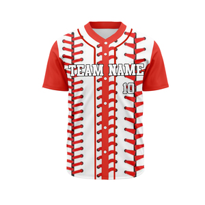 Maillot de baseball personnalisé sublimé avec impression du nom de l'équipe, en polyester respirant, unisexe, adulte, manches courtes, boutons sur le devant - Product Image 5