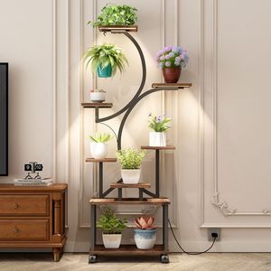 Supporto per Piante da Interno Alto 157 cm con 8 Livelli, Luci per Coltivazione Indoor, Espositore Angolare Illuminato per Piante - Product Image 2
