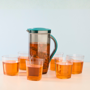 Ensemble de luxe en verre comprenant une carafe et six verres à eau, collection élégante pour servir l'eau à la table. - Product Image 1