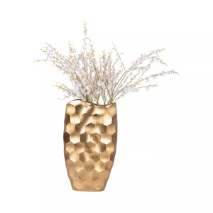 Vase contemporain Chrome Bloom à motif hexagonal, fait main, décoration de table, hauteur 39 cm - Product Image 4