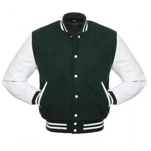 Custom Unisex Oversize Cotton Varsity Jacket Stand Collar <b>Winter</b> Street Style <b>Coat</b> Regular Length Geometric Front New Condition - Product Image 5
