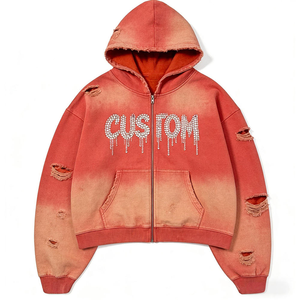 Sweat-shirt à capuche zippé pour homme, coupe décontractée, en polaire chaude et épaisse - Product Image 2