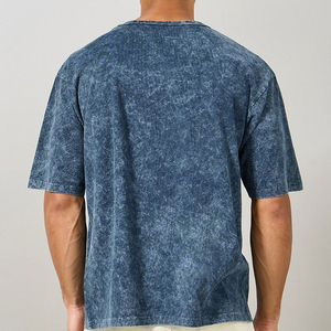 T-shirt personnalisé avec logo OEM, design délavé à l'acide de haute qualité, 100% coton respirant, coupe ample, vente en gros, nouveau t-shirt pour homme - Product Image 5