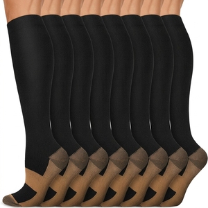 Custom Logo Copper Infused Compression <b>Socks</b> Men <b>Women</b> Knee High Breathable Athletic Sports <b>Socks</b> Bulk Wholesale Manufacturer - Product Image 1