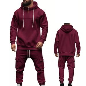 Econex-Survêtement de sport 2 pièces pour homme, sweat à capuche + pantalon cargo, tenues de jogging avec logo personnalisé, top ventes - Product Image 6