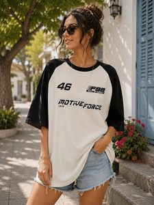 Camiseta Oversize de Algodón Puro para Mujer, Estilo Holgado con Hombros Caídos, Camiseta Ancha para Mujer - Product Image 3
