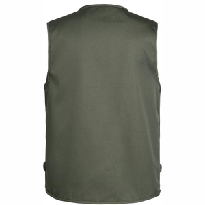 Chaleco sin Mangas para Hombre, Color Verde Oliva, Poliéster, con Múltiples Bolsillos, Cierre de Cremallera, Ropa Exterior Informal, Transpirable, Cuello en V, para Otoño - Product Image 3