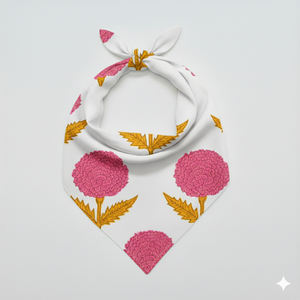 Pañuelo Cuadrado Boho Heritage de Algodón con Diseño Botánico, Ropa para Mujer, Canal de Exportación, Transpirable y Suave al Tacto - Product Image 3