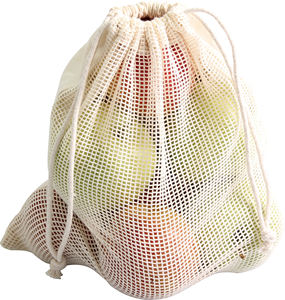 Bolsa de malla de algodón orgánico, bolsas de malla para frutas y verduras frescas, bolsa de almacenamiento, bolsas de compras reutilizables, bolsa segura para uso diario - Product Image 1
