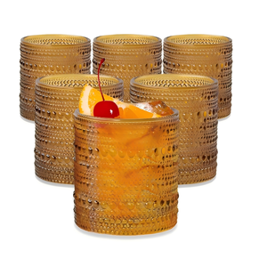 Verres à cocktail, à eau ou à jus rétro vintage en verre, cadeau <span class=keywords><strong>de</strong></span> luxe pour hôtesse ou <span class=keywords><strong>de</strong></span> déménagement, verre à vin gaufré - Product Image 1