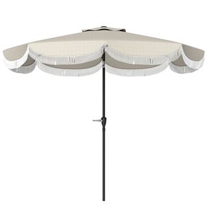 Ombrellone da Esterno 9FT UPF 30+ per Mercato/Patio, 8 Stecche, Inclinazione a Pulsante, Ventilato, con Manovella in Acciaio - Product Image 1