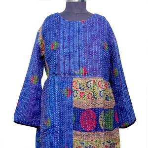 ชุดเดรสลำลองทำมือจากผ้าฝ้ายคันธาสไตล์วินเทจสำหรับผู้หญิงและเด็กผู้หญิง พิมพ์ลายสกรีน แขนยาว เหมาะสำหรับงานปาร์ตี้ ขายส่ง - Product Image 2