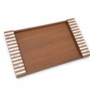 Mother of Pearl Inlay Wooden Serving Tray | Handmade Round Chocolate Tray | Ramadan Eid Arabic Home Decor <b>Gift</b> Luxury Kitchen - Product Image 4