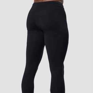 Pantalones de compresión elásticos transpirables anti-UV con logo para hombre, leggings de fitness para correr, elásticos en 4 direcciones, de la marca OWM Activewear. - Product Image 3