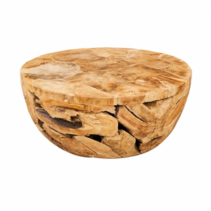 Mesa de Centro Rústica de Raíz de Teca Premium en Forma de Cuenco, Hecha a Mano con Forma Natural para Uso en Interiores de Hoteles, Resorts y Villas - Product Image 2