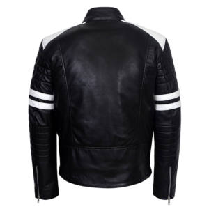 Chaqueta de Cuero Genuino de Cordero para Hombre, Estilo Café Racer, Casual, de Moda, para Motocicleta, Fabricación al por Mayor OEM ODM - Product Image 4