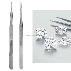 Pinzas de acero inoxidable de precisión para colocación de gemas de diamante, herramienta artesanal para joyería, agarre profesional antiestático - Product Image 2