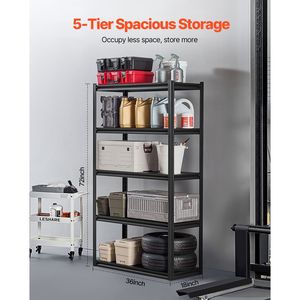 Scaffali Metallici Regolabili a 5 Ripiani con Capacità di 900 kg, 46 cm P x 102 cm L x 183 cm H, Scaffalatura per Garage e Stoccaggio Utensili - Product Image 1