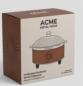Cacerola Redonda de Metal Esmaltado ACME Premium, Diseño Minimalista con Tapa de Acero Inoxidable, Recipiente Aislado para Mantener la Comida Caliente - Product Image 6
