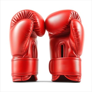 Gants de boxe en cuir rouge, à doigts entiers, avec fermeture à lacets au poignet, équipement d'entraînement pour adultes - Product Image 1