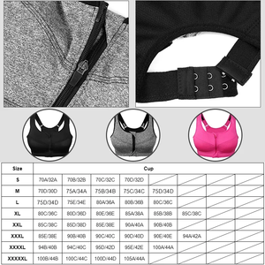 Top deportivo S-5XL, sujetador deportivo para yoga, camiseta deportiva a prueba de golpes para mujer, sujetador deportivo con cremallera frontal, sujetador push-up para mujer, ropa deportiva de talla grande. - Product Image 6