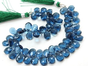Cuentas de Cuarzo Facetadas en Forma de Lágrima para Joyería, Cristal para Lámparas, Piedra Suelta de Vidrio 10x7mm, 8 Pulgadas - Product Image 1