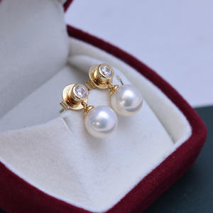 Zhuji Danshui 8-9mm Round S925 <b>Silver</b> Butterfly <b>Earrings</b> Strong Light Fine Flaws Fashion <b>Dangle</b> Wholesale Live Access - Product Image 5