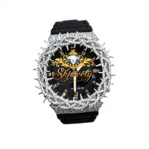 Couverture de lunette de montre en strass pour bracelet en silicone, accessoire de décoration pour boîtier de montre - Product Image 1