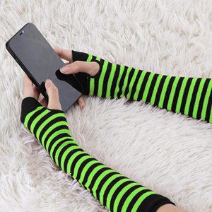 Manchons de cyclisme rayés vert-noir unisexe pour adulte, séchage rapide, 31 cm de long, en Spandex et Polyester imprimé - Product Image 4