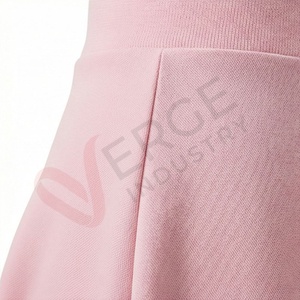 Women's Pink High Waist A Line Mini <b>Skirt</b> Solid Elegant Flared <b>Short</b> <b>Skirt</b> - Product Image 5
