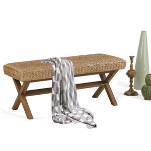 Banco tapizado de algas marinas costeras tejidas a mano para muebles de sala de estar de granja - Product Image 1