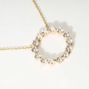 Collier minimaliste en or massif 10K 14K 18K avec 14 diamants ronds brillants de 1,42 ct, couleur E, clarté VVS, cultivés en laboratoire - Product Image 1