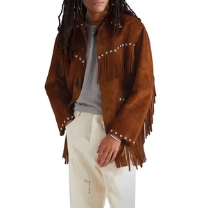 High Quality Men's & Women's Winter Slim Fit Breathable Waterproof Front Logo <b>Fringe</b> Leather Jacket For Sale - Product Image 3